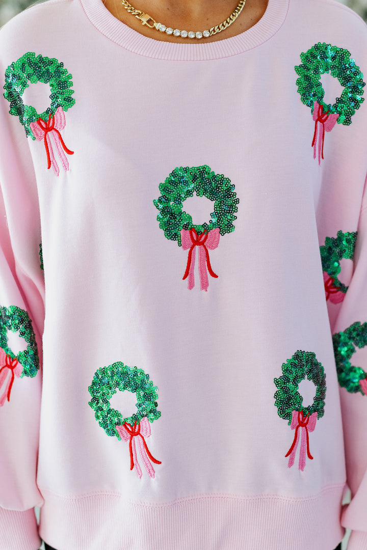 SEQUIN WREATHS SWEATSHIRT
