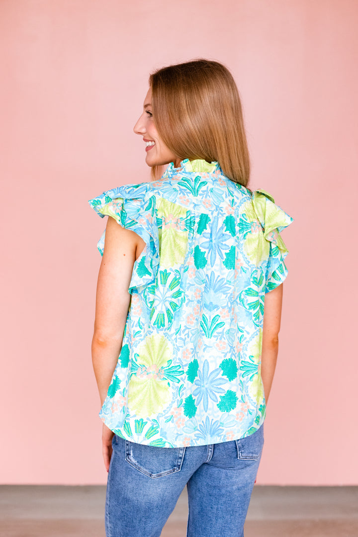 LIME MULTI PRINT TOP