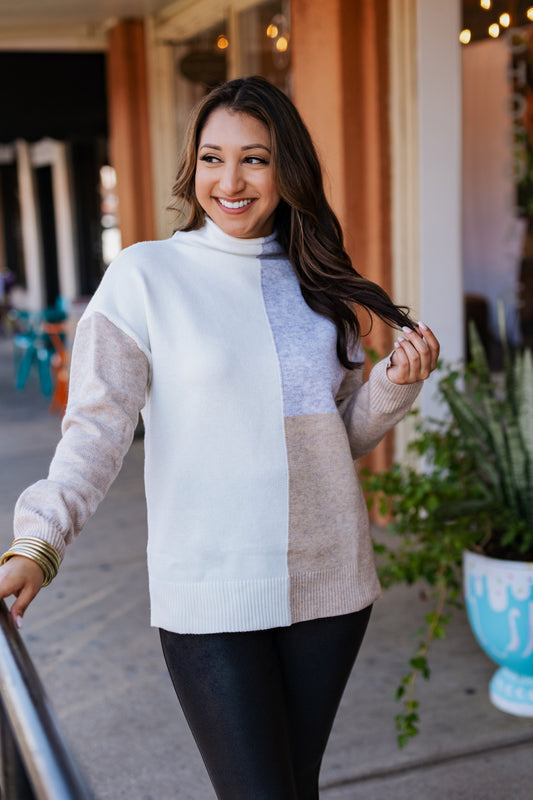 Coffee Date Colorblock Sweater