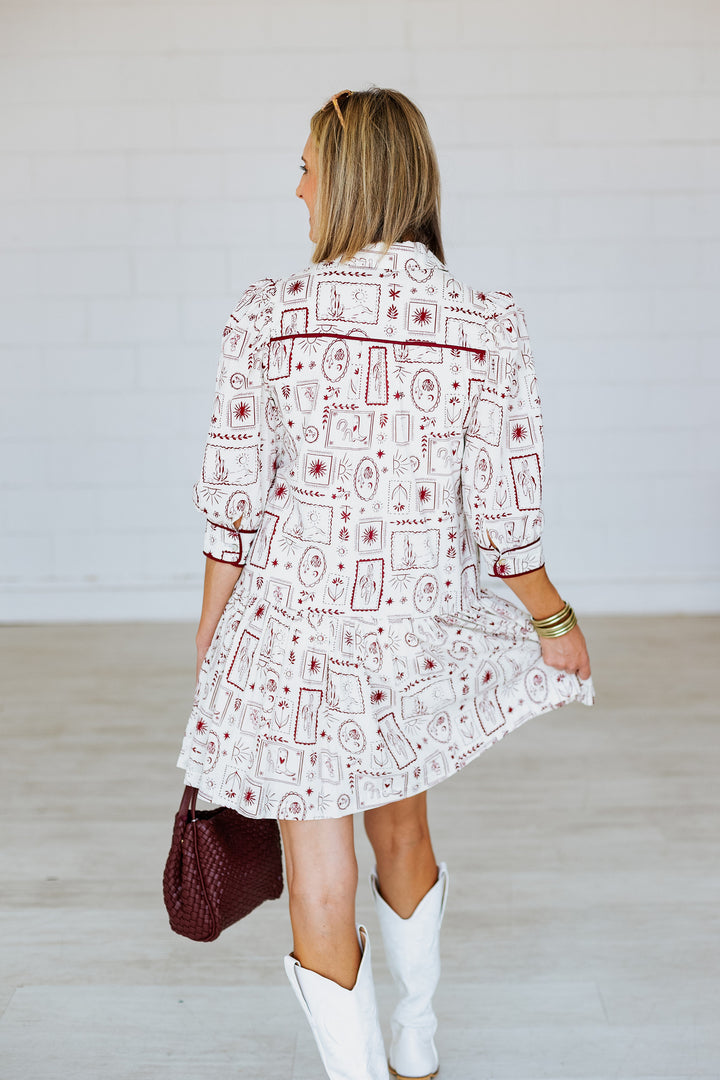 SOPHIE WESTERN PRINT MINI DRESS