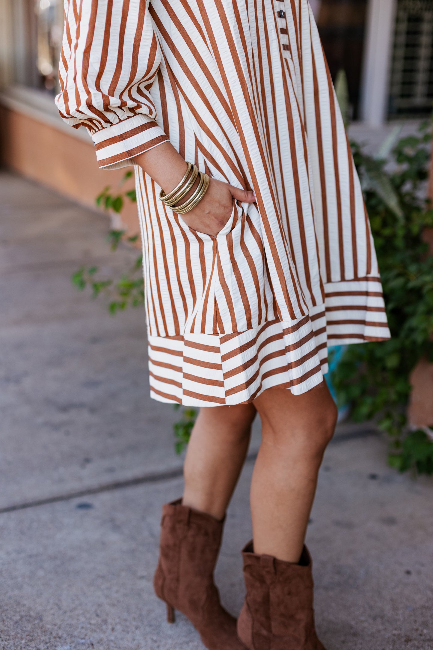 Around Town Stripe Shirtdress