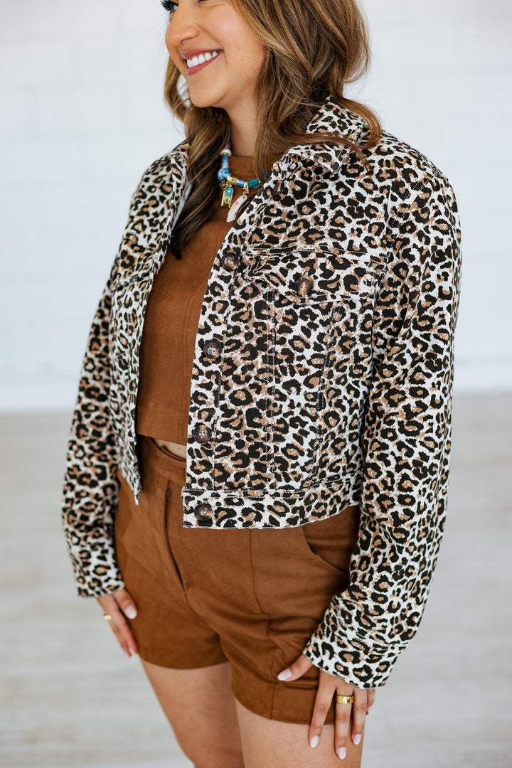 LILY LEOPARD DENIM JACKET