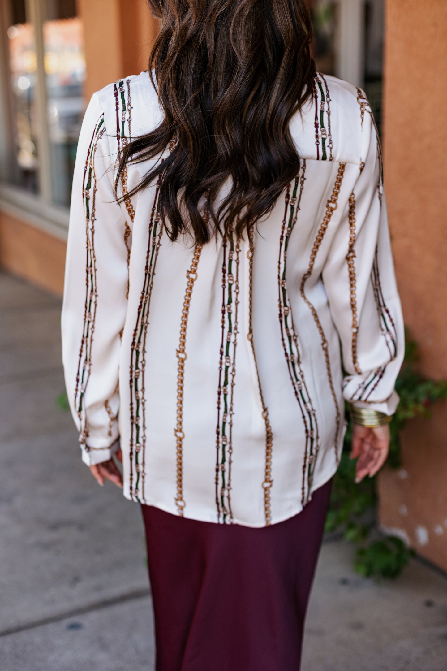 Race Day Chain Print Blouse