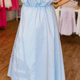 BABY BLUE EYELET MAXI SKIRT