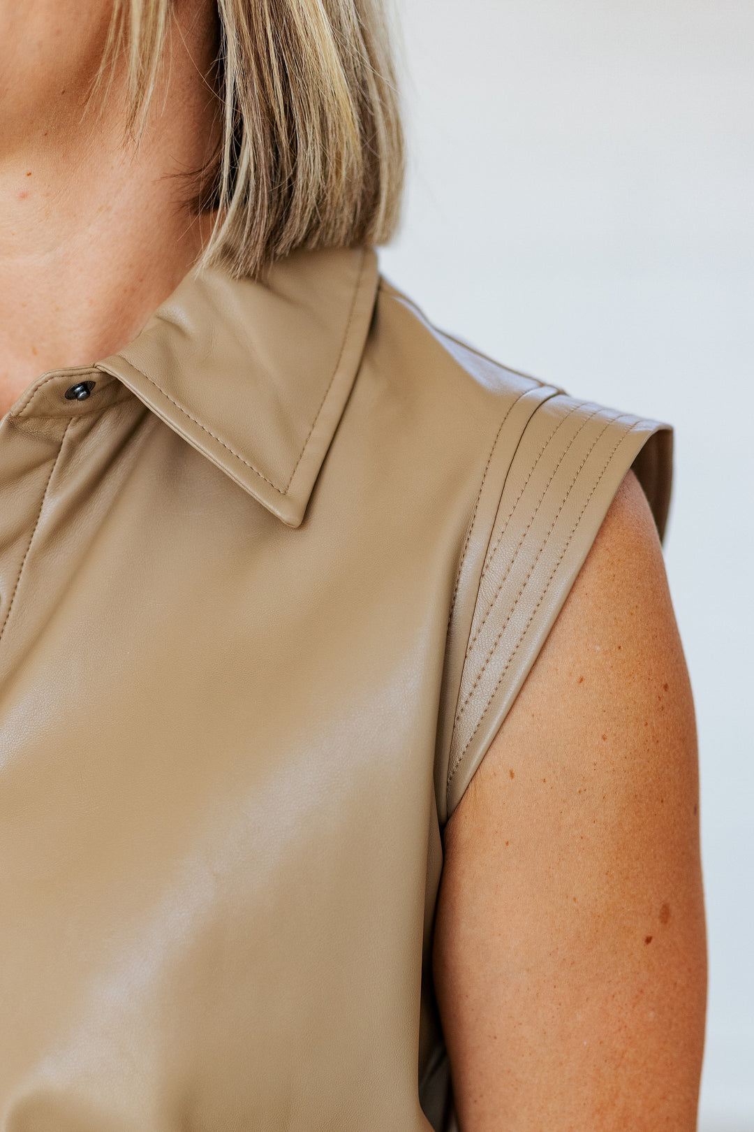 MACCHIATO FAUX LEATHER MINI DRESS