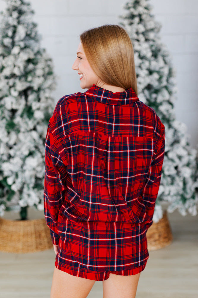 Z SUPPLY: RIVER PLAID BUTTON UP- HAUTE RED