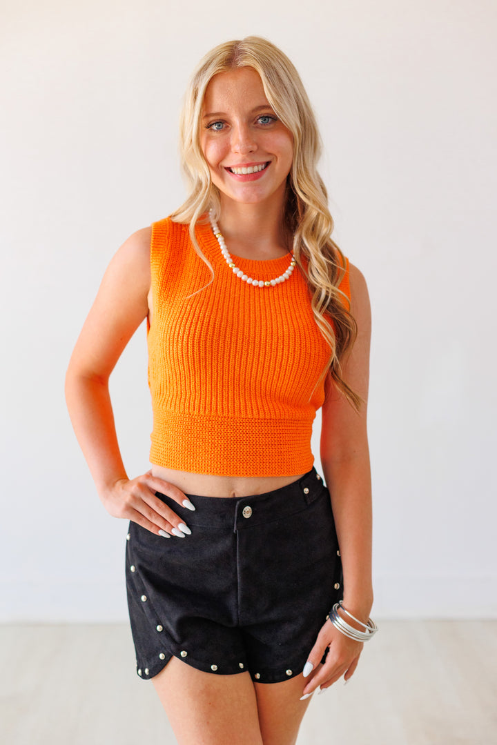 ORANGE BACK BOW DETAIL TOP
