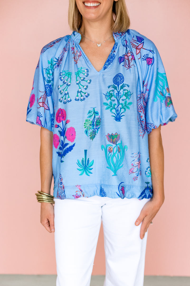 PERIWINKLE PRINT TOP