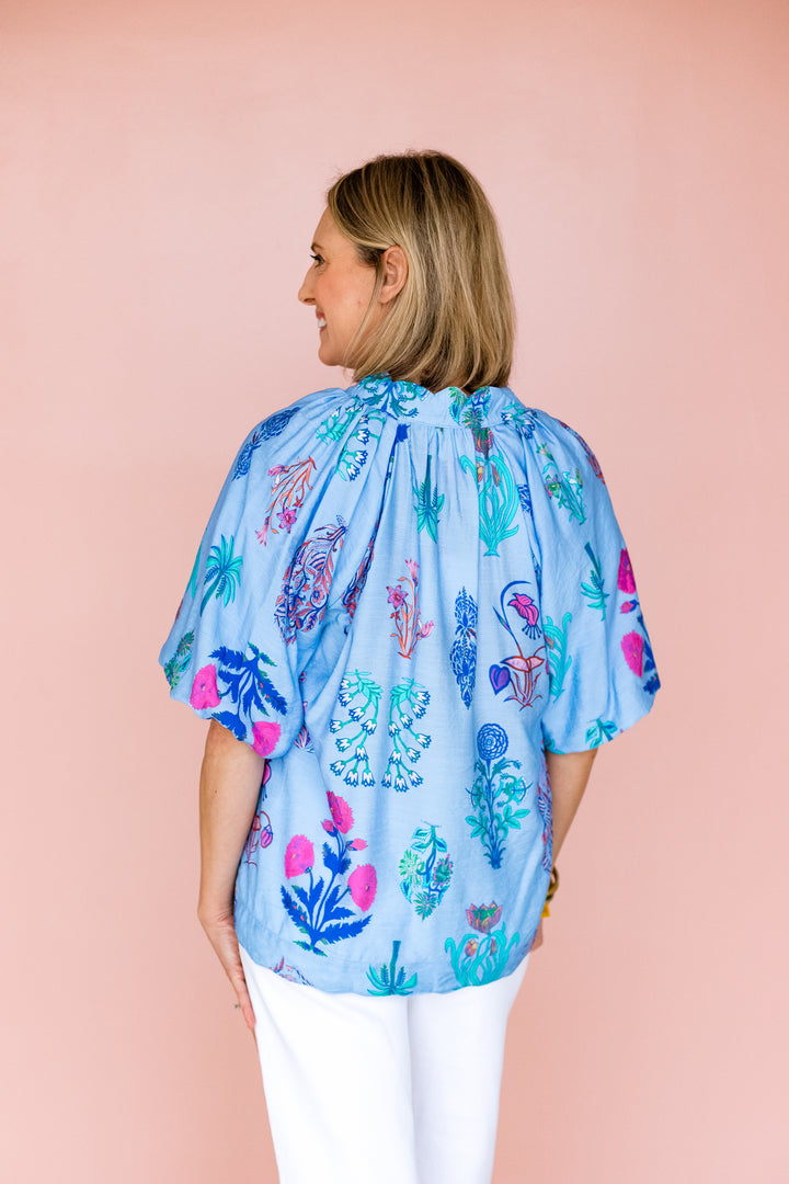 PERIWINKLE PRINT TOP