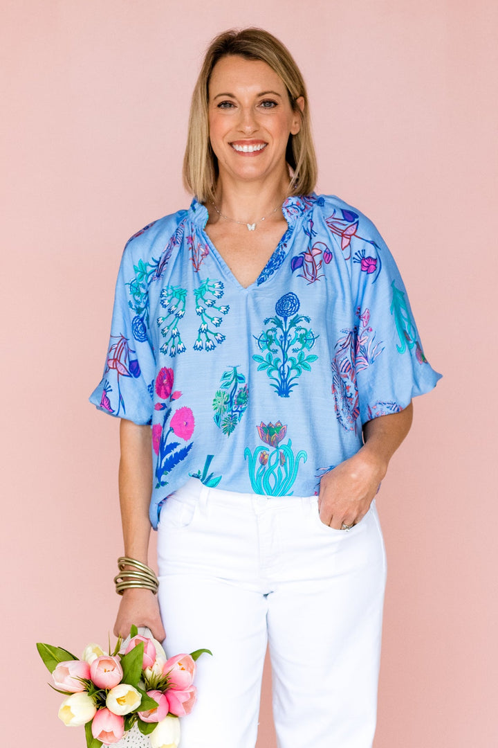 PERIWINKLE PRINT TOP