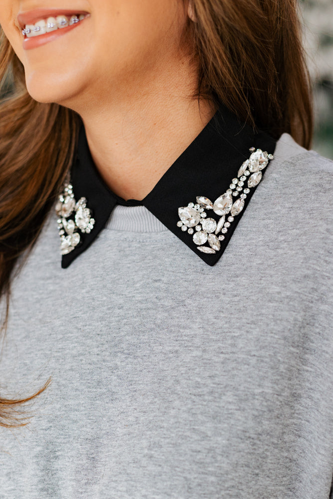 CORPORATE JEWEL COLLAR LAYER- BLACK