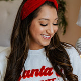 Classic Red Velvet Topknot Headband