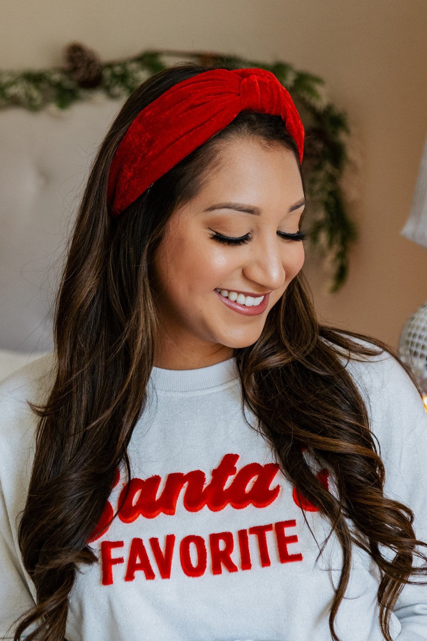 Classic Red Velvet Topknot Headband