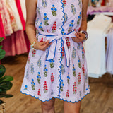 LILAC FLORALS TIE DRESS