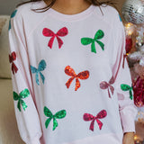 Sequin Bows Sweatshirt