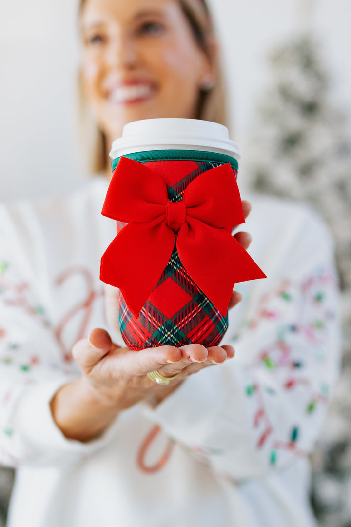 SWIG: CHRISTMAS PLAID MEDIUM ICED CUP COOLIE