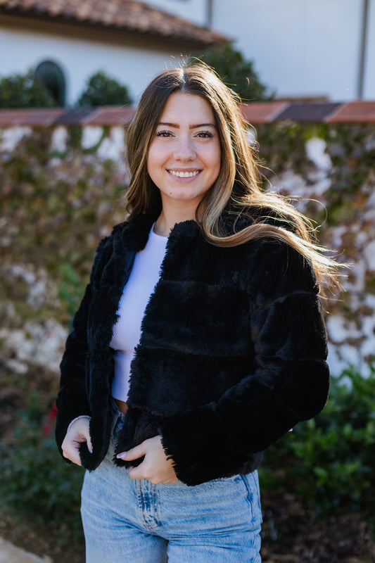 JUST CHILL FAUX FUR JACKET