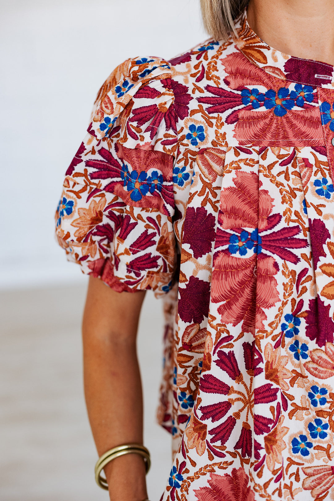 OLIVIA RUST FLORAL BLOUSE