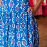 BLUE RUSH ABSTRACT MAXI DRESS