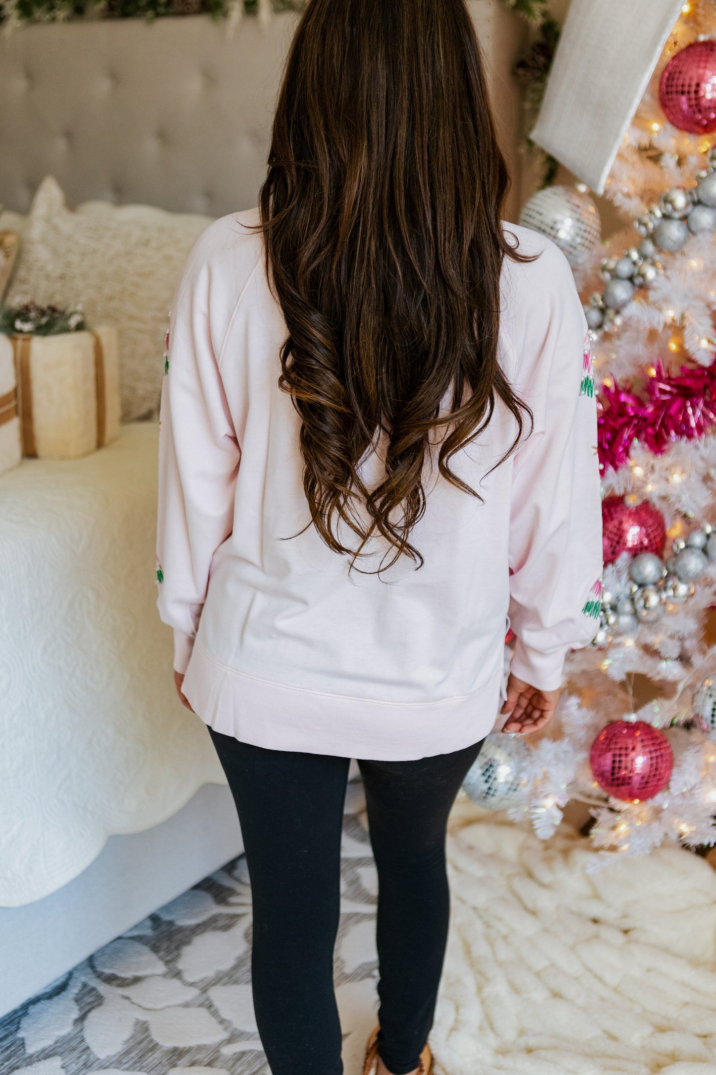 Scattered Pearls Christmas Tree Sweatshirt