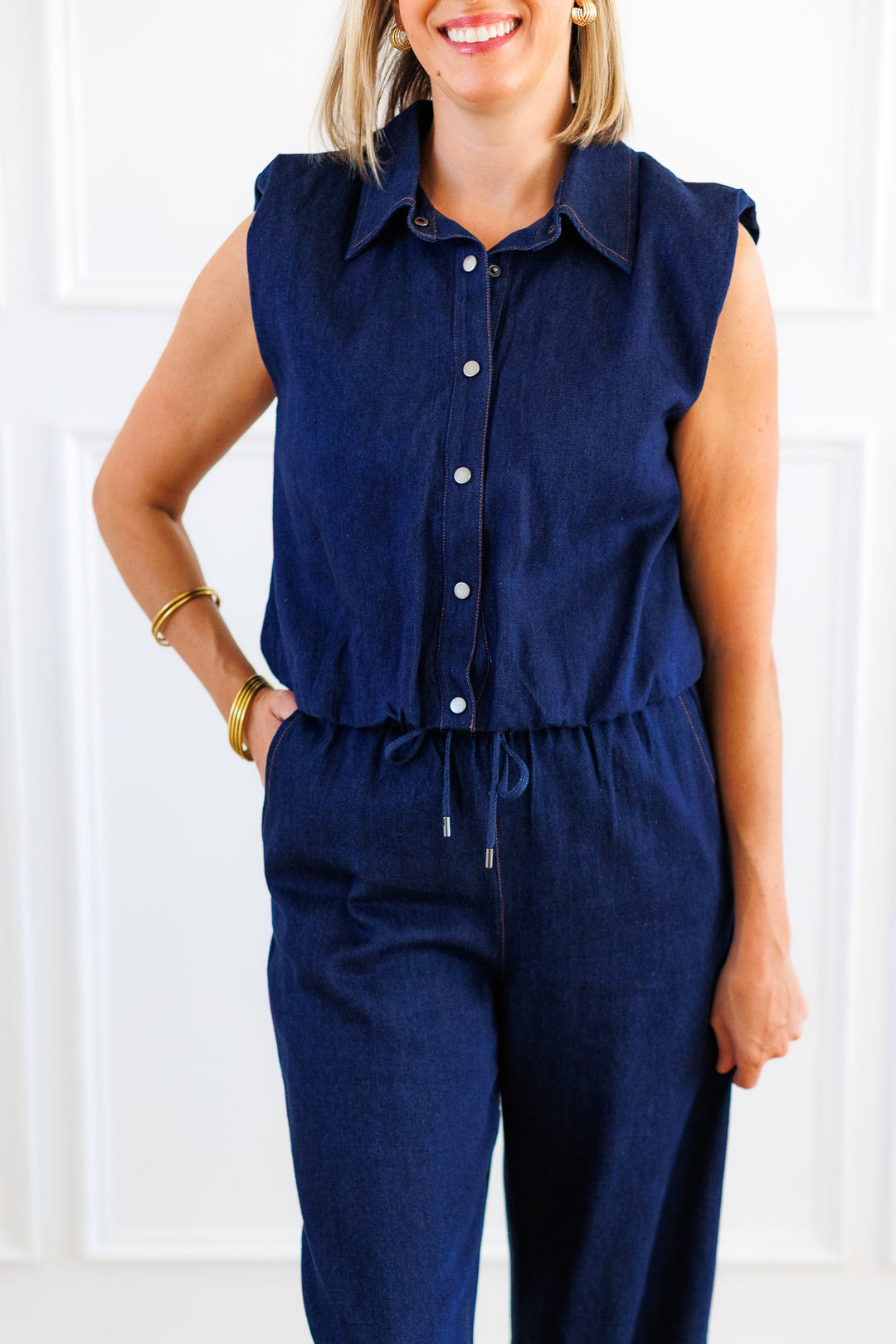 DENIM BUBBLE TOP