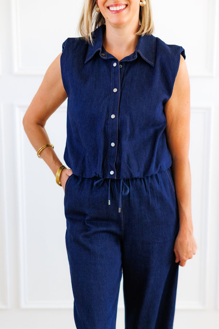 DENIM BUBBLE TOP
