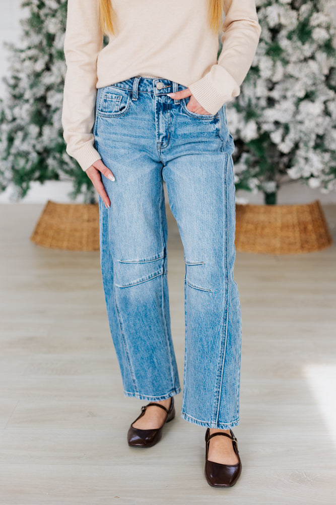 KATE HIGHRISE CROPPED BARREL JEAN