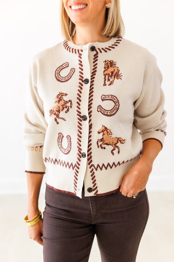 WESTERN INTARSIA CARDIGAN