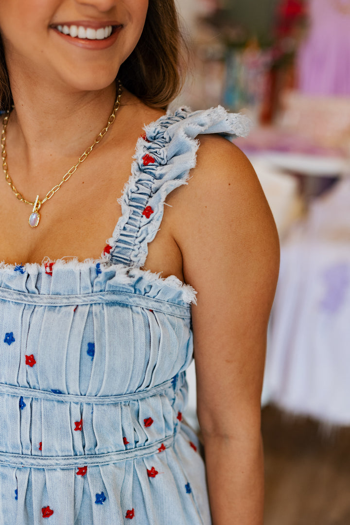 STAR DENIM ROMPER
