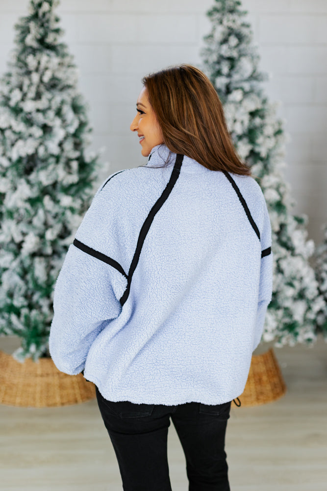 SALLY SHERPA PULLOVER JACKET- LAVENDER