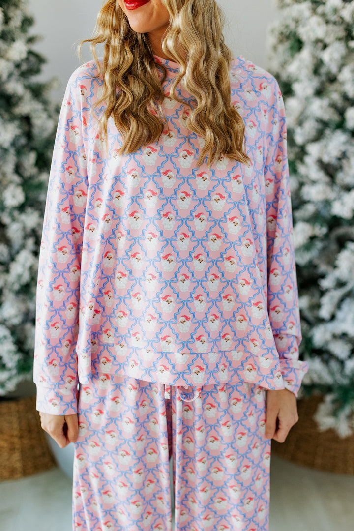 SANTA BABY BOW PAJAMA SET