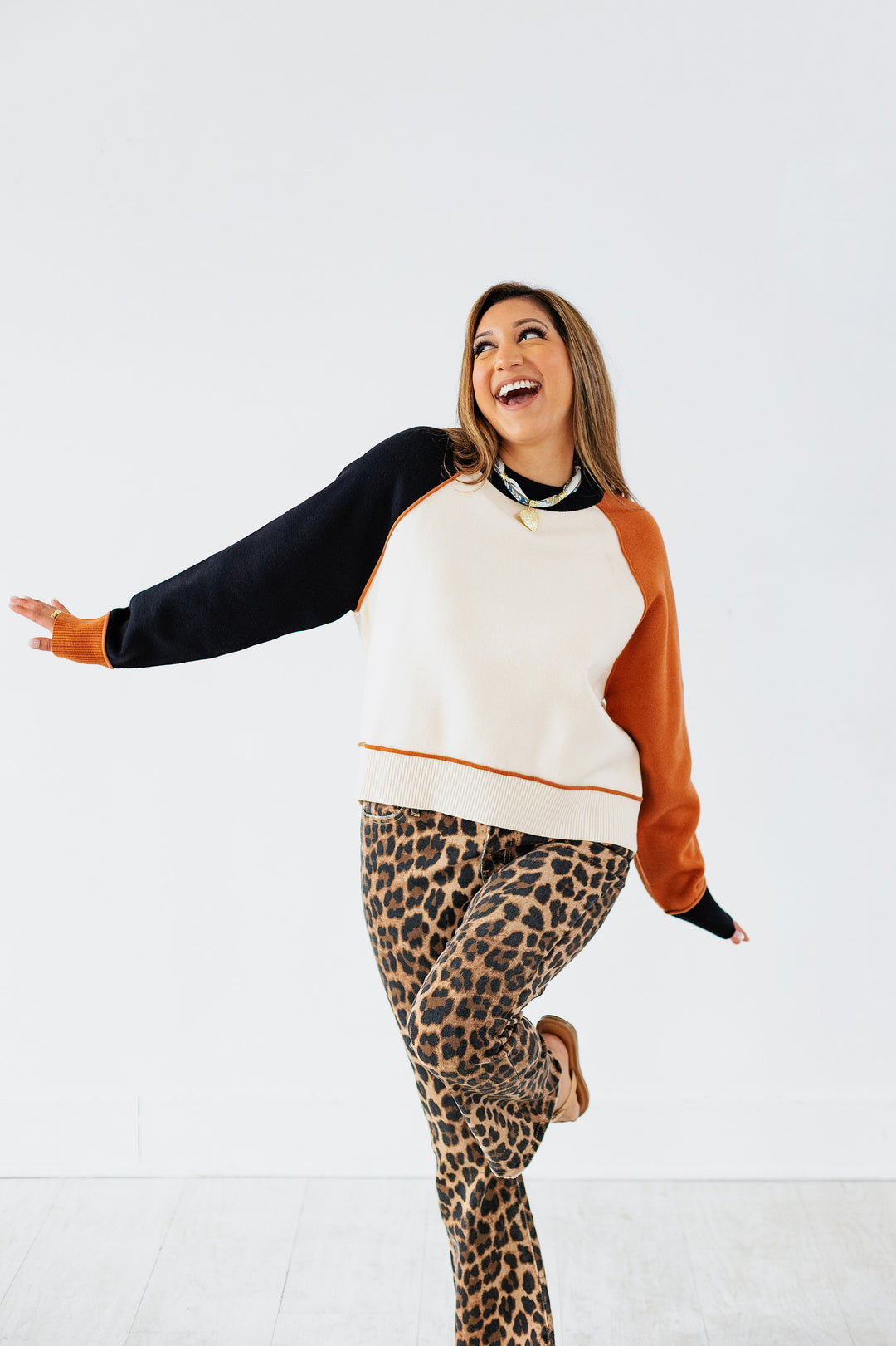 SHADES OF FALL COLORBLOCK SWEATER