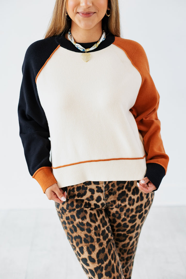 SHADES OF FALL COLORBLOCK SWEATER