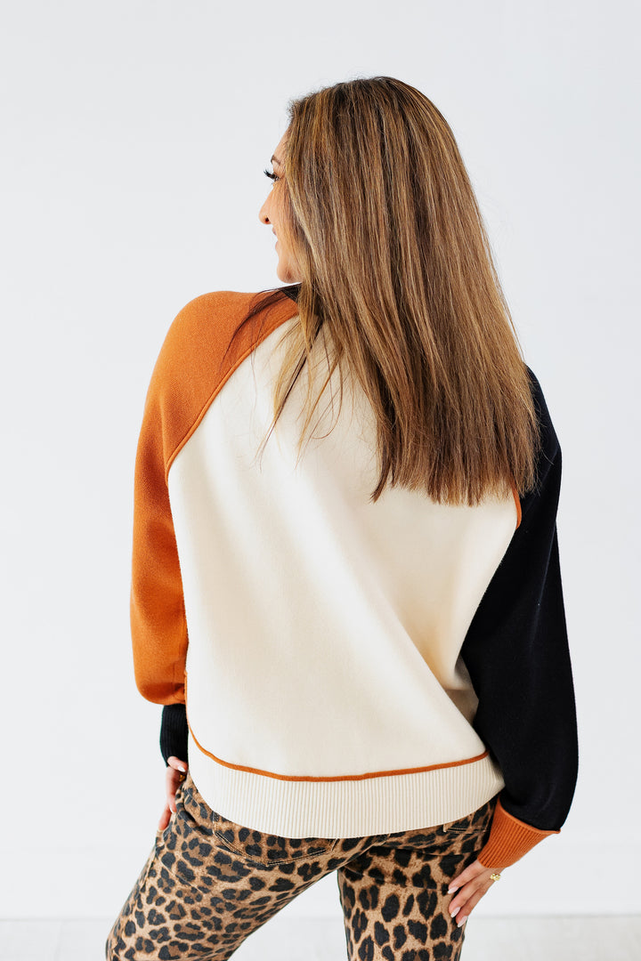 SHADES OF FALL COLORBLOCK SWEATER