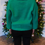 Kelly Green Trim the Tree Collared Sweater