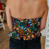 Corinne Strapless Multicolor Top