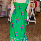 GREEN GARDENS MIDI DRESS