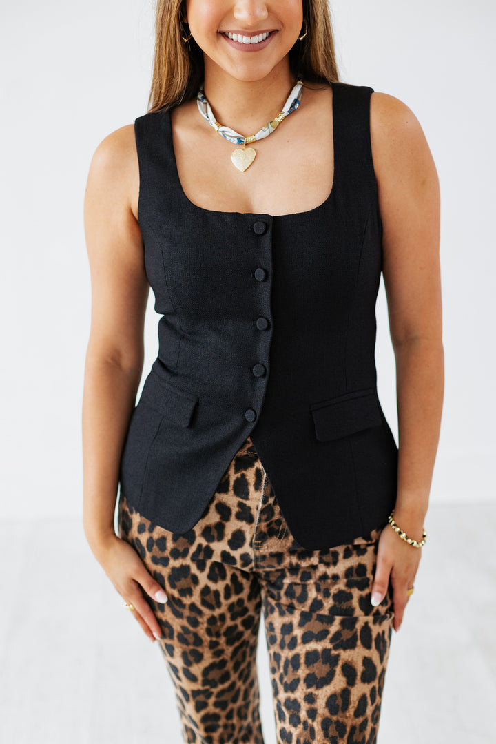 LAYLA TWEED SCOOP NECK VEST