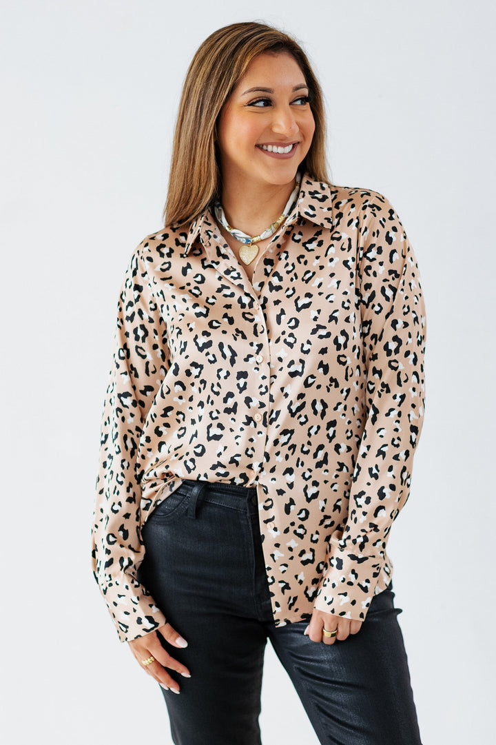 STELLA SILK LEOPARD BLOUSE