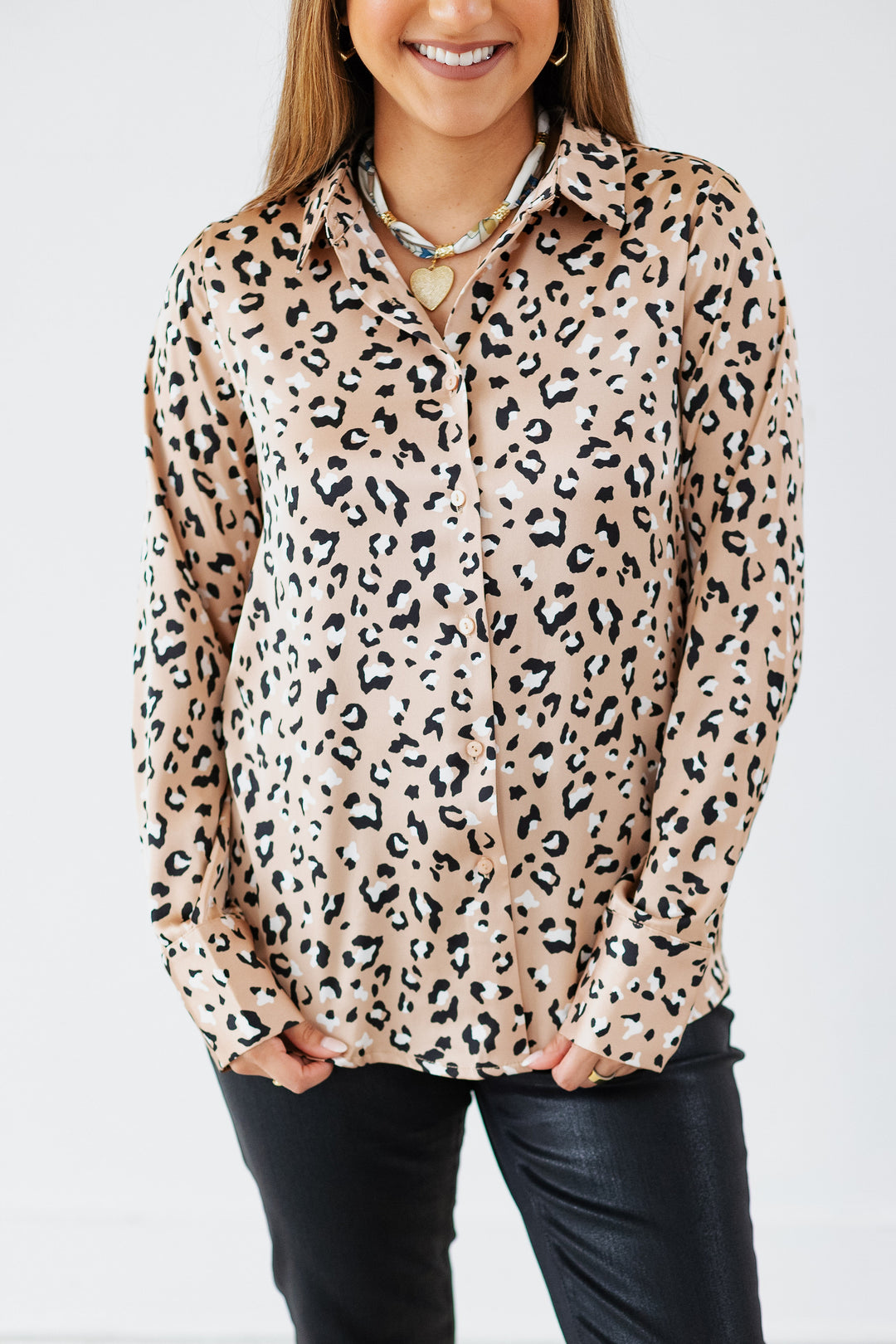 STELLA SILK LEOPARD BLOUSE