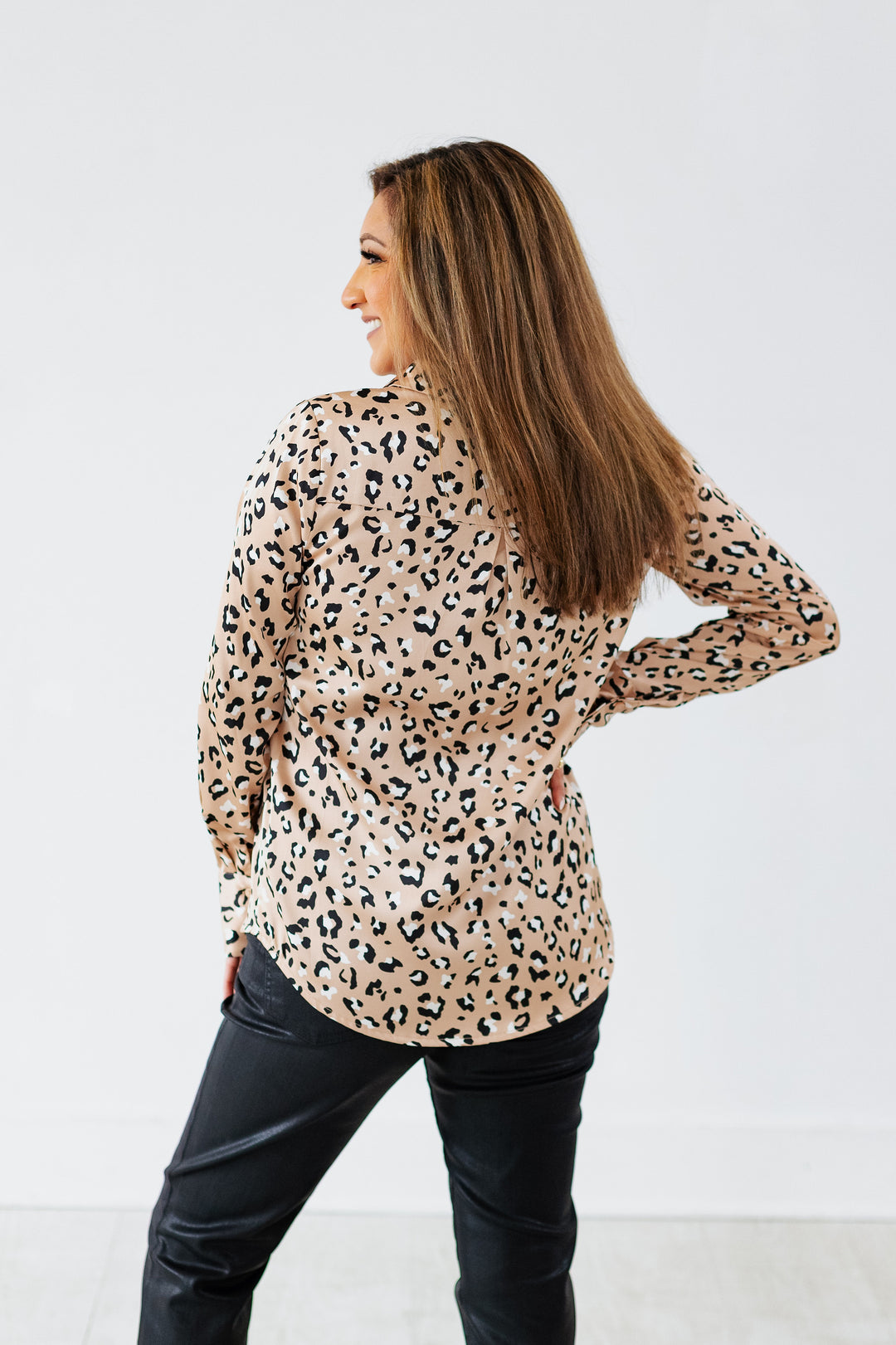 STELLA SILK LEOPARD BLOUSE