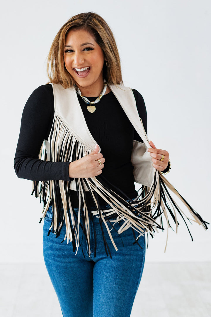 WILLA WESTERN SUEDE FRINGE VEST