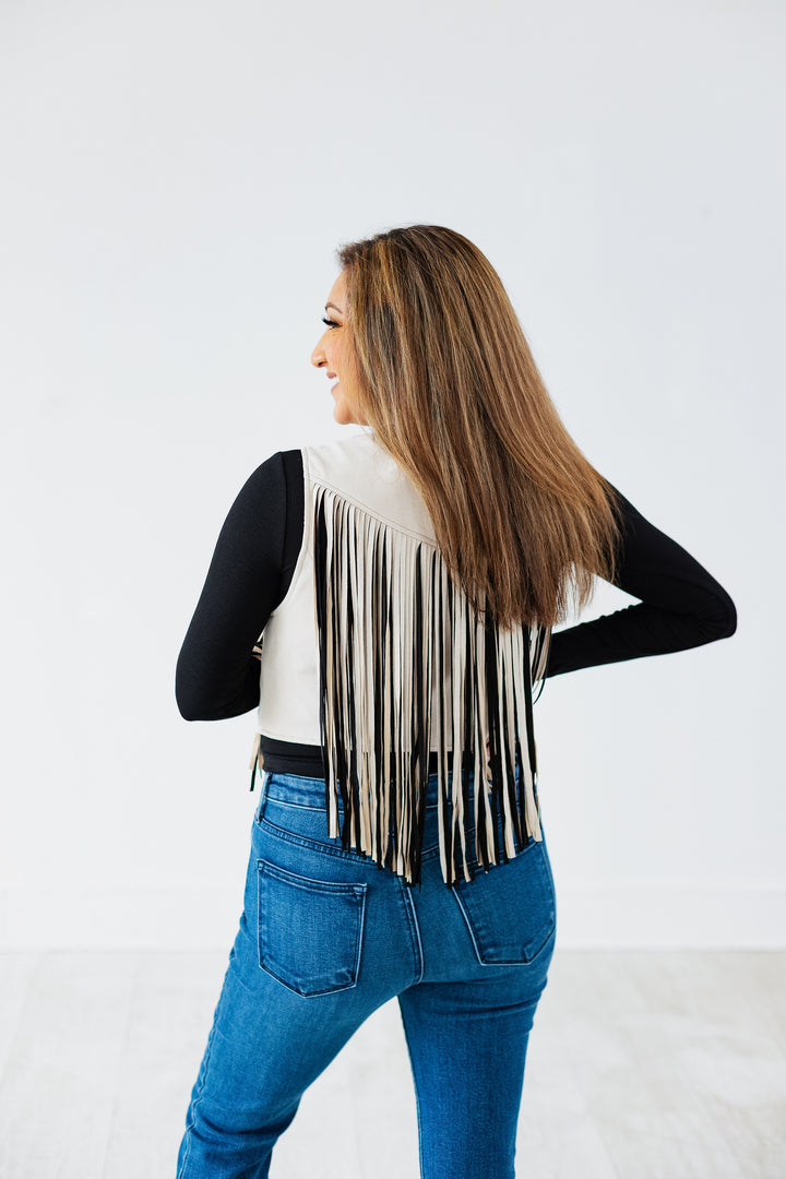 WILLA WESTERN SUEDE FRINGE VEST
