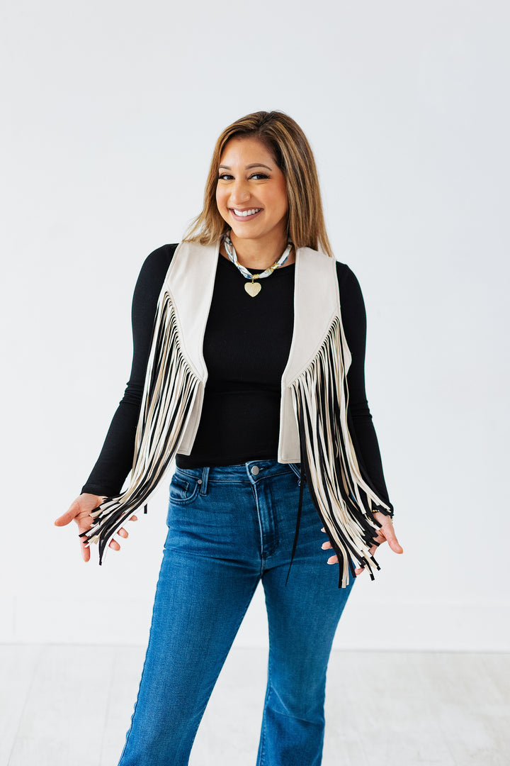 WILLA WESTERN SUEDE FRINGE VEST