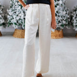 Cream Dull Satin Pant