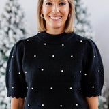 Pearl & Rhinestone Embellished Sweater