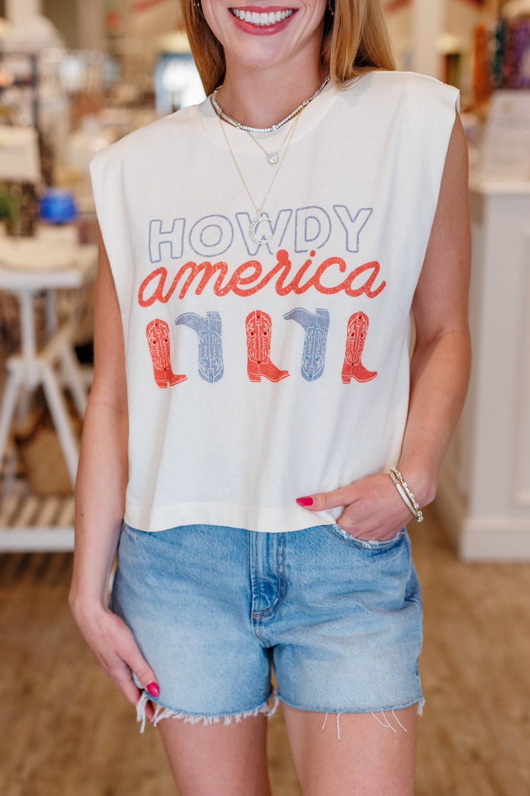 HOWDY AMERICA MUSCLE TEE