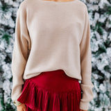 Taupe Lurex Dolman Sweater