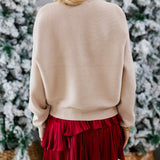 Taupe Lurex Dolman Sweater