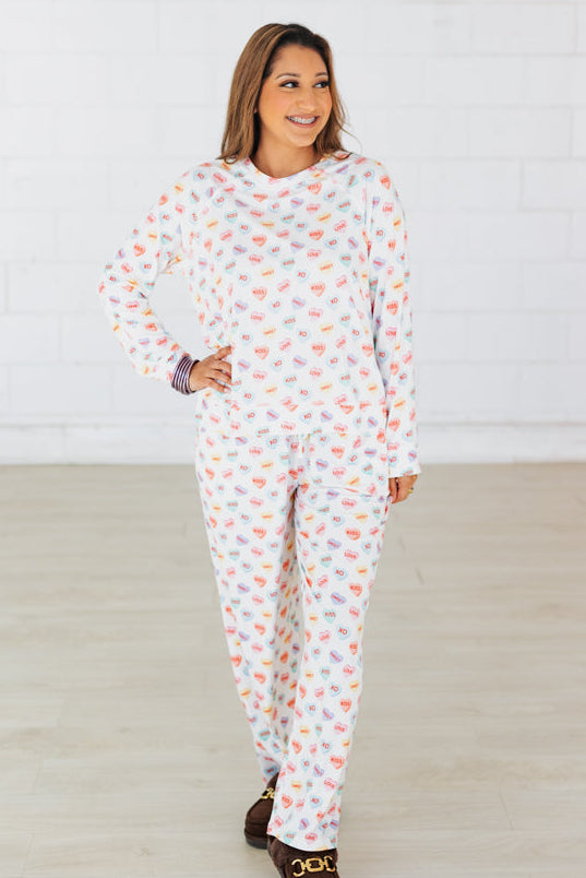 CANDY HEARTS LONGSLEEVE PAJAMA SET